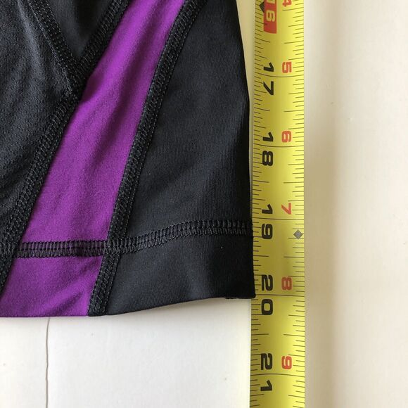 LULULEMON Womens Capri Leggings Black Purple Racing Size 6 - Picture 8 of 12